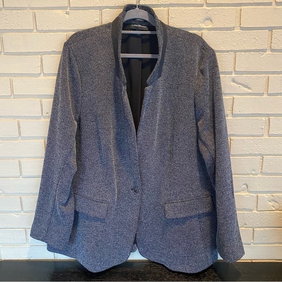 Lane Bryant The Bryant Blazer Super Stretch Womens Plus Sz 28 Black White - Picture 1 of 8
